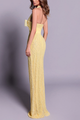 Kasey Halter Maxi Dress in Yellow