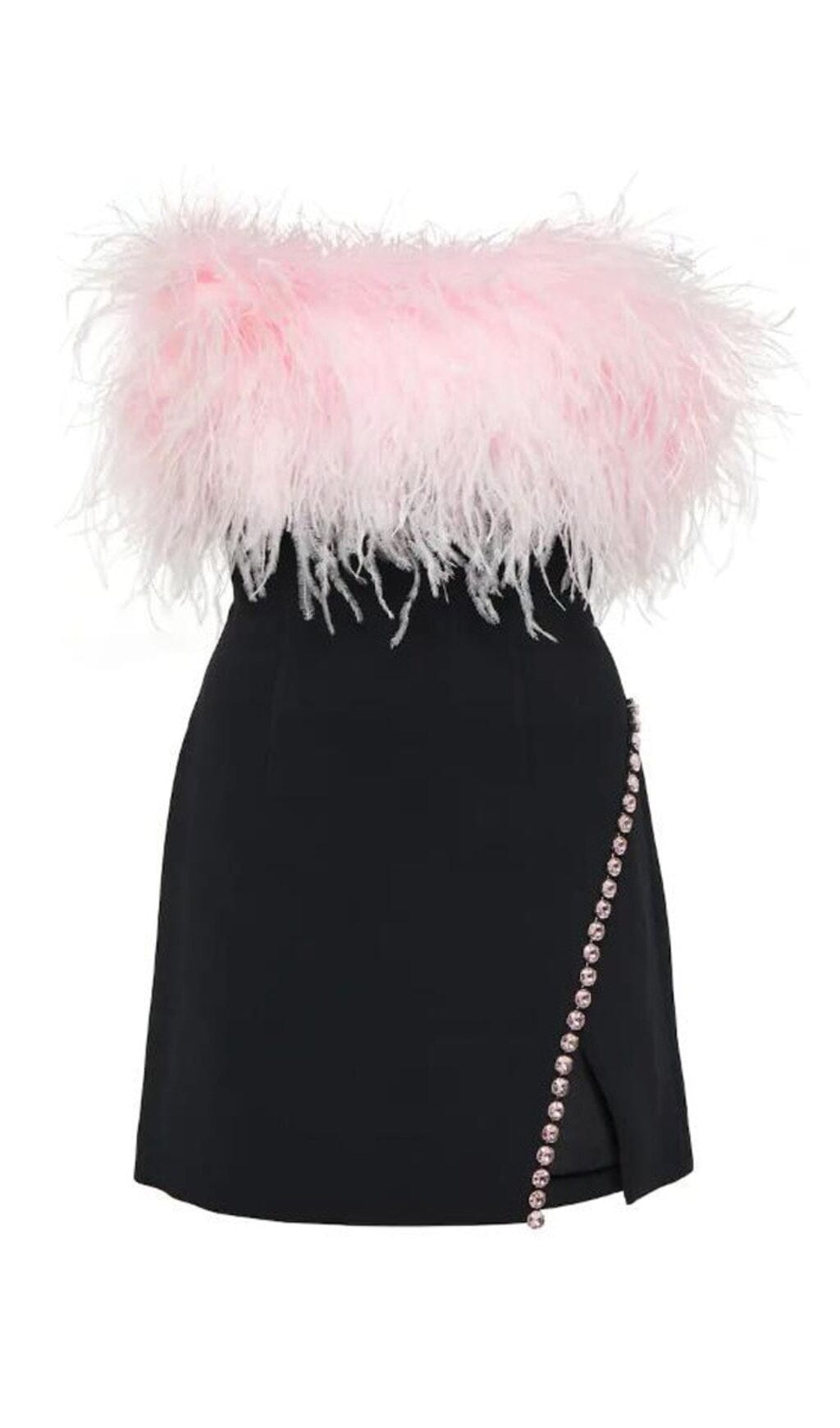 Crystal Mini Dress In Black