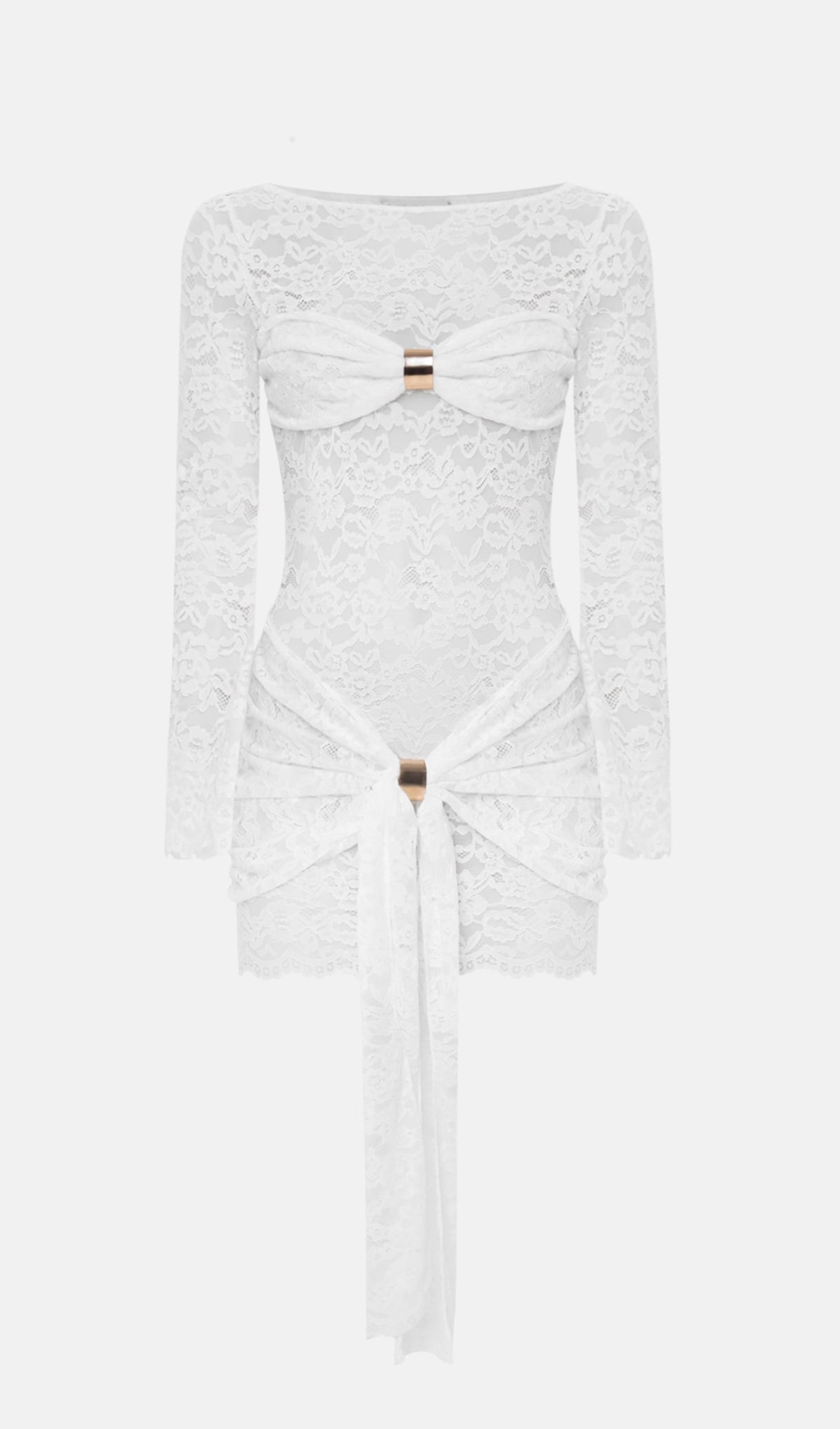 Lace Neckline Mini Dress