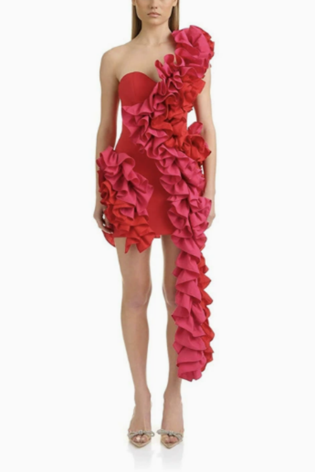 Ruffle Trim Bodycon Mini Dress