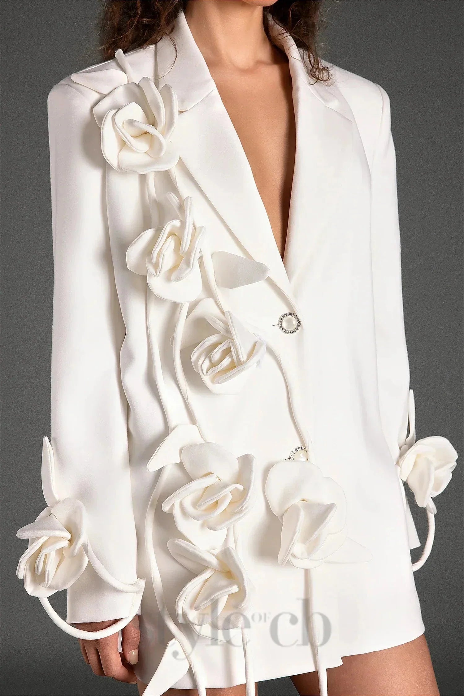 Long Sleeve 3D Flower Blazer