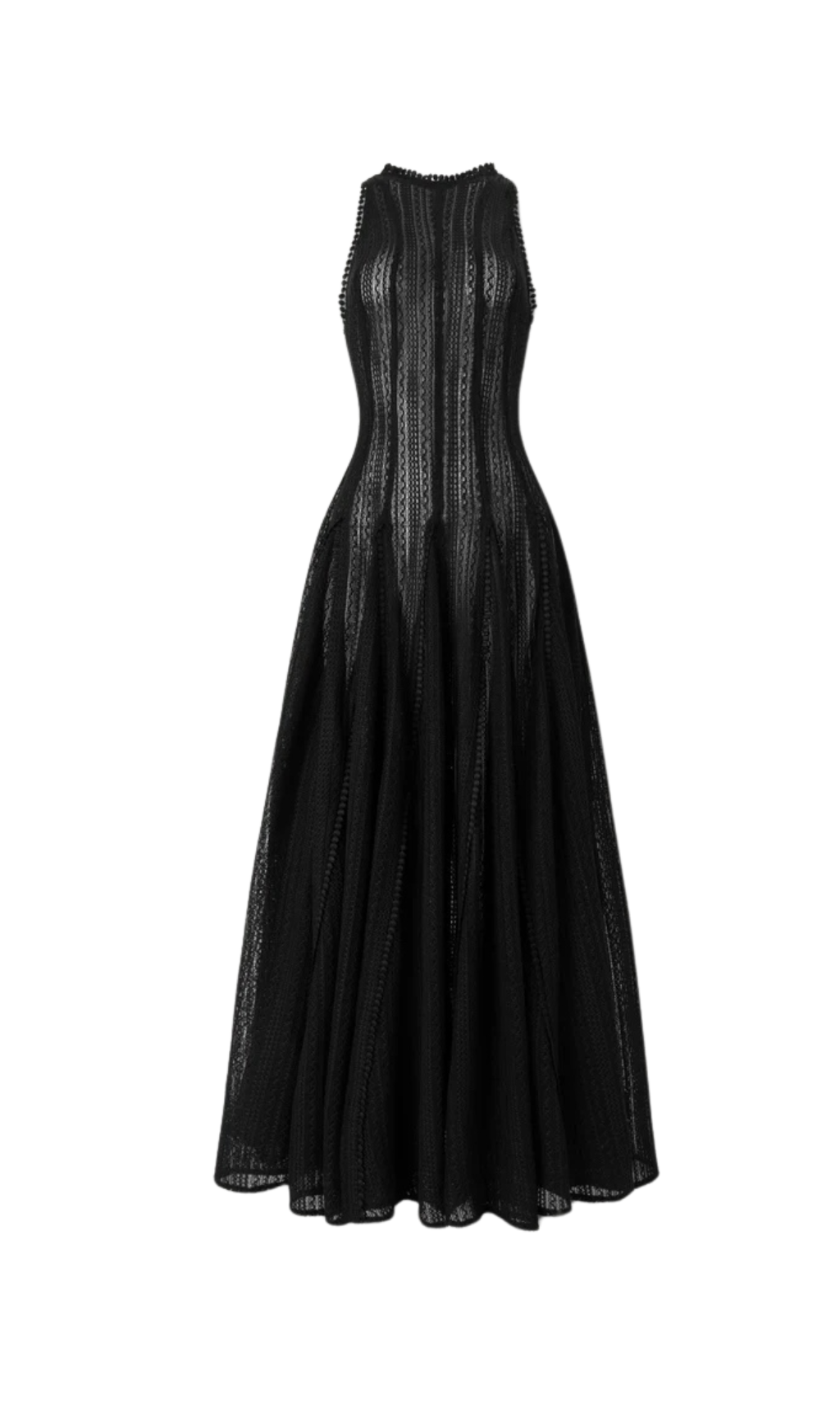 Sleeveless Lace Maxi Dress in Black