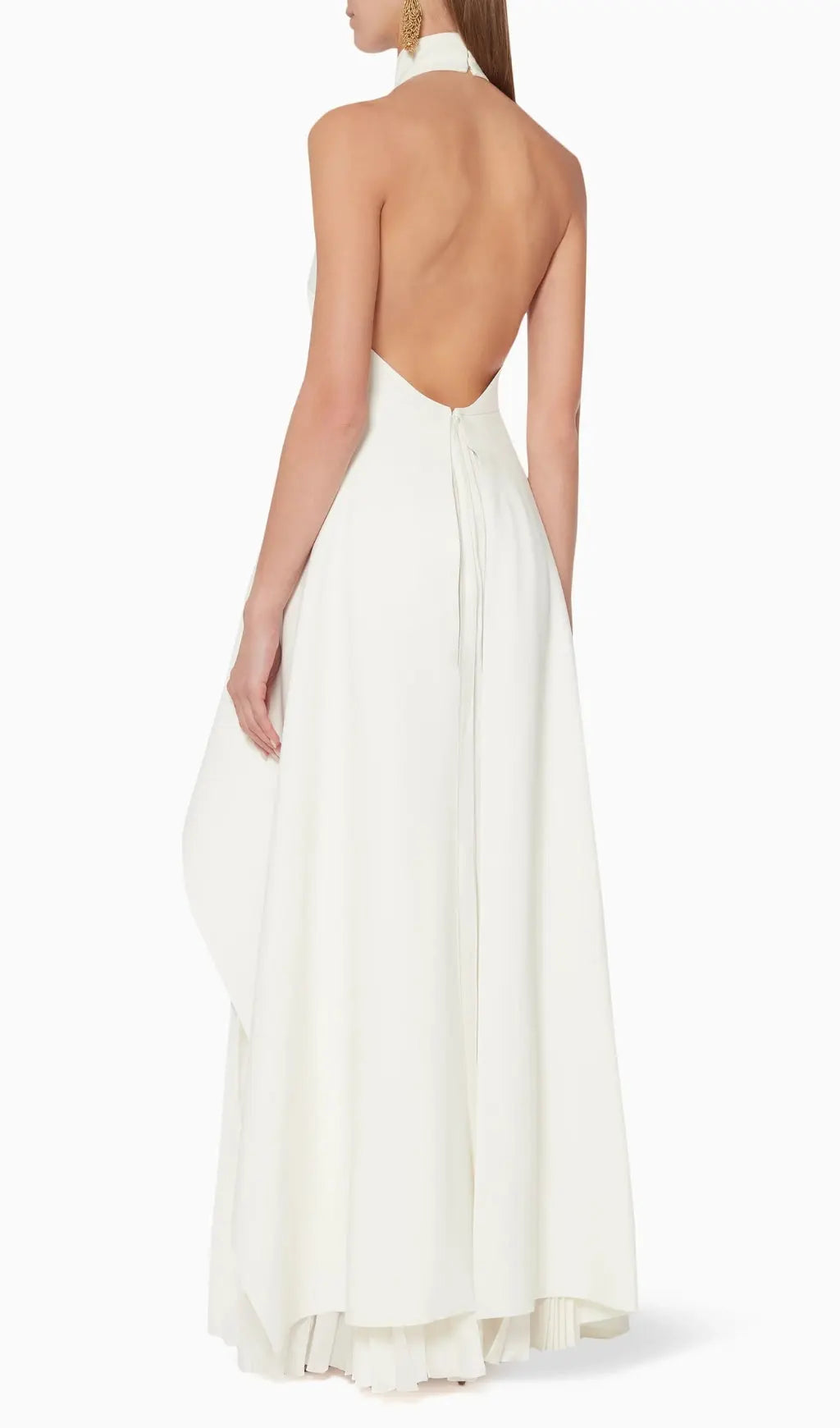 Bandage Halter Maxi Dress in White