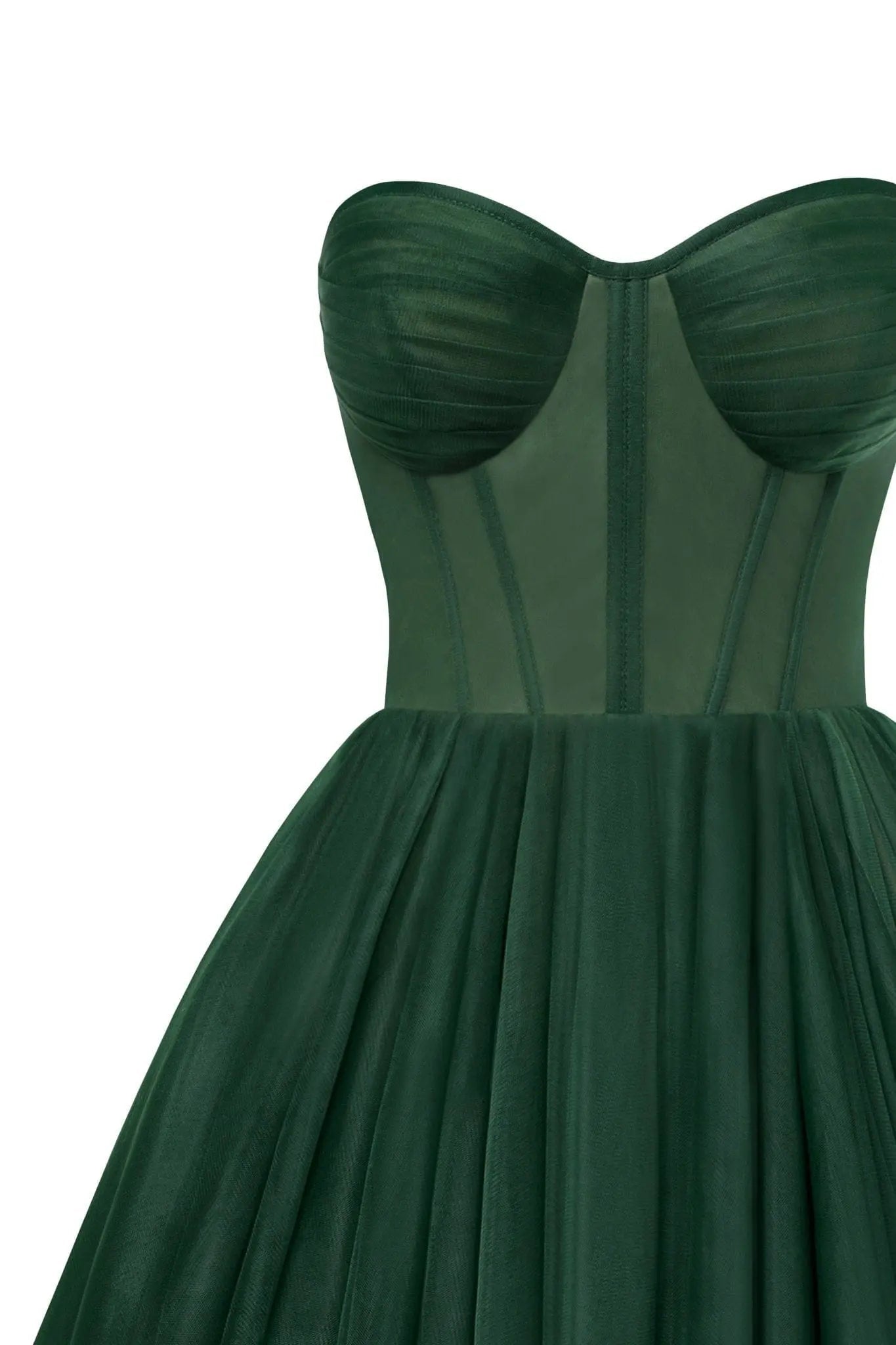 Emerald Green Puffy Midi Dress