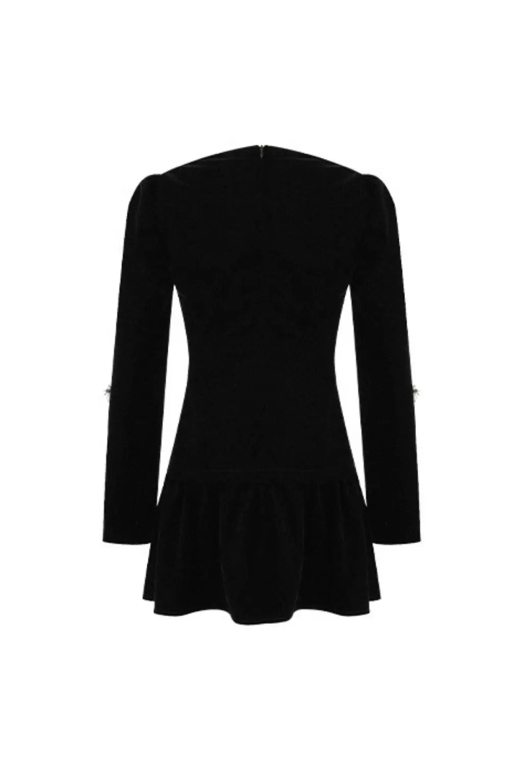 Rhinestone Embellishment Mini Dress in Black