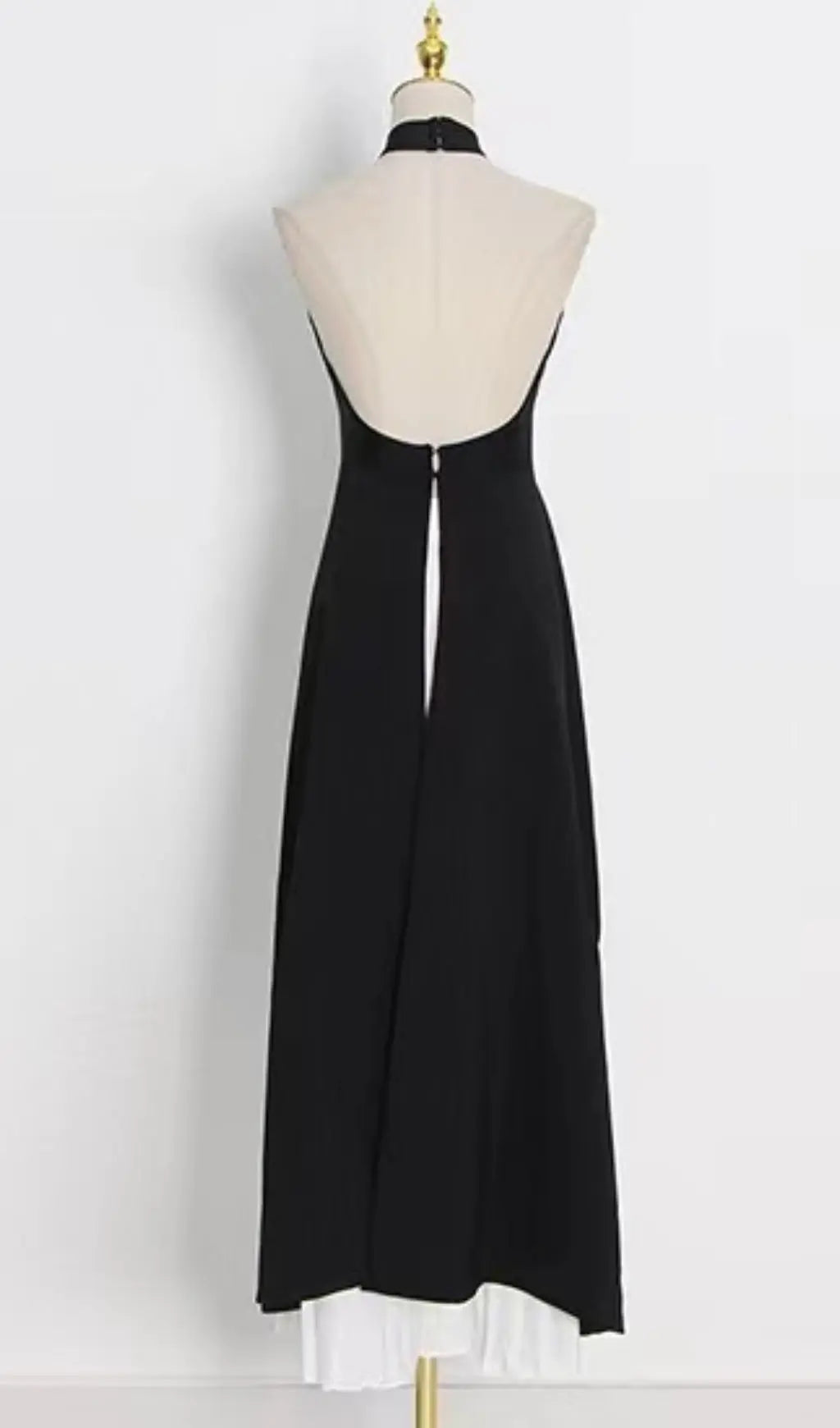 Bandage Halter Maxi Dress In Black and White