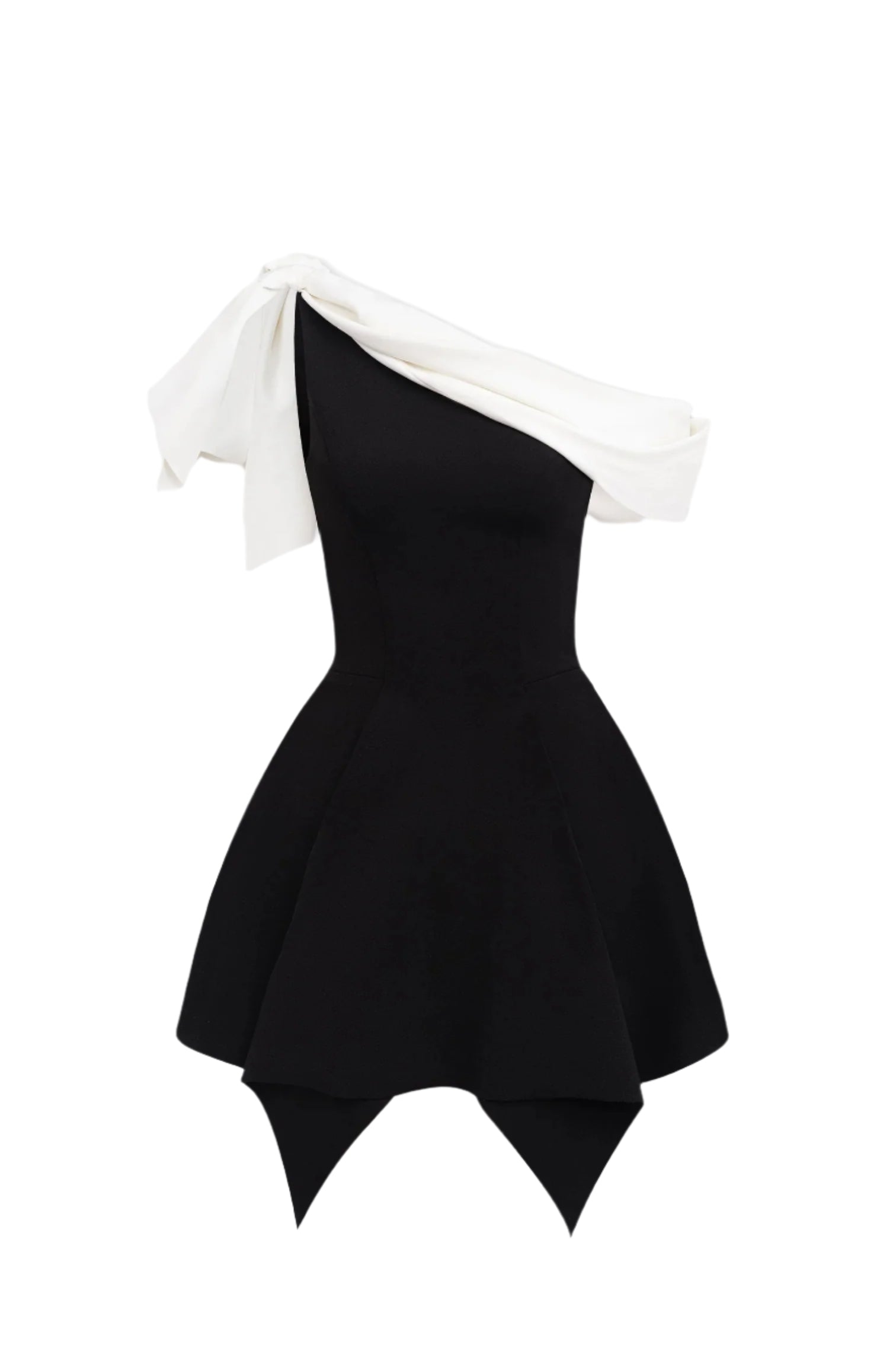 One Shoulder Mini Dress In Black