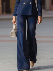 Navy PinDouble-Breasted Suit Set