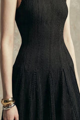 Sleeveless Lace Maxi Dress in Black
