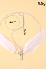 Boho White Feather Crystal Forehead Head Chain