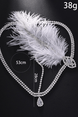 Flapper Rhinestone Feather Forehead Headband