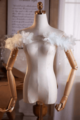 White 3D Flower Star Shawl