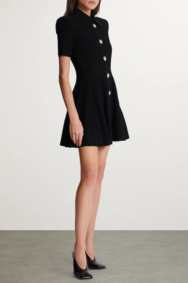Black Knitted Mini Dress
