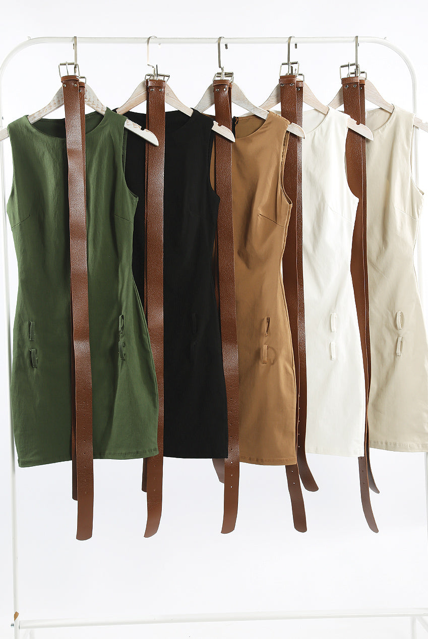 Double Round Neck Mini Dress