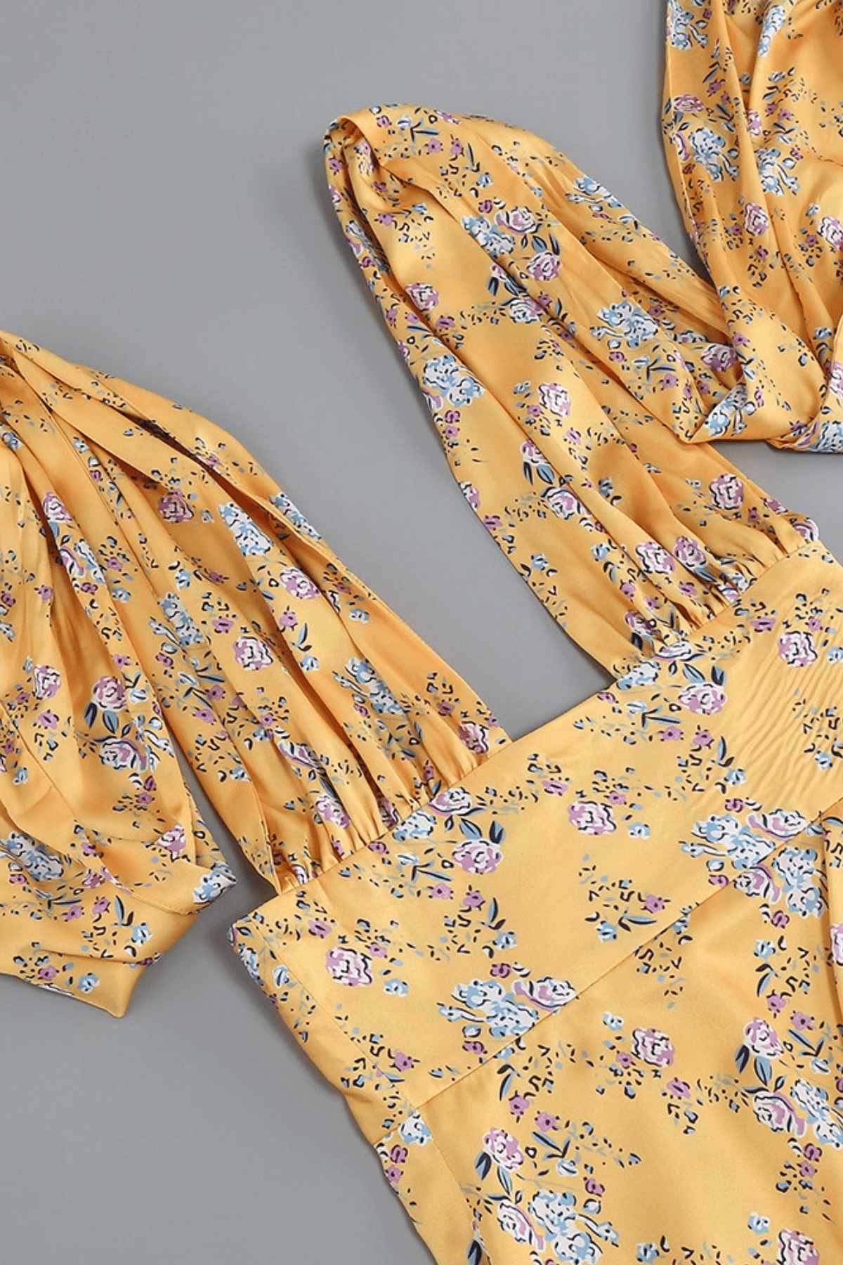 Yellow Floral Halter Neck Ruffle Maxi Dress