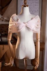 Pink 3D Floral Sheer Off-Shoulder Shawl