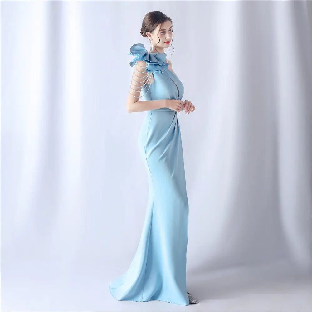 Crafted Flower With Beading Formal Dress