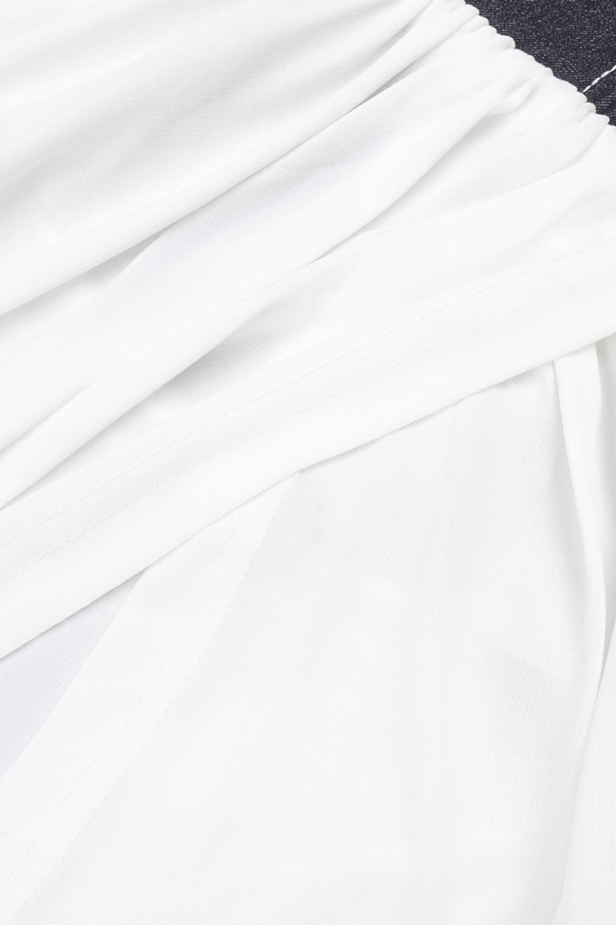 Halter Deep V Denim Corset White Dress