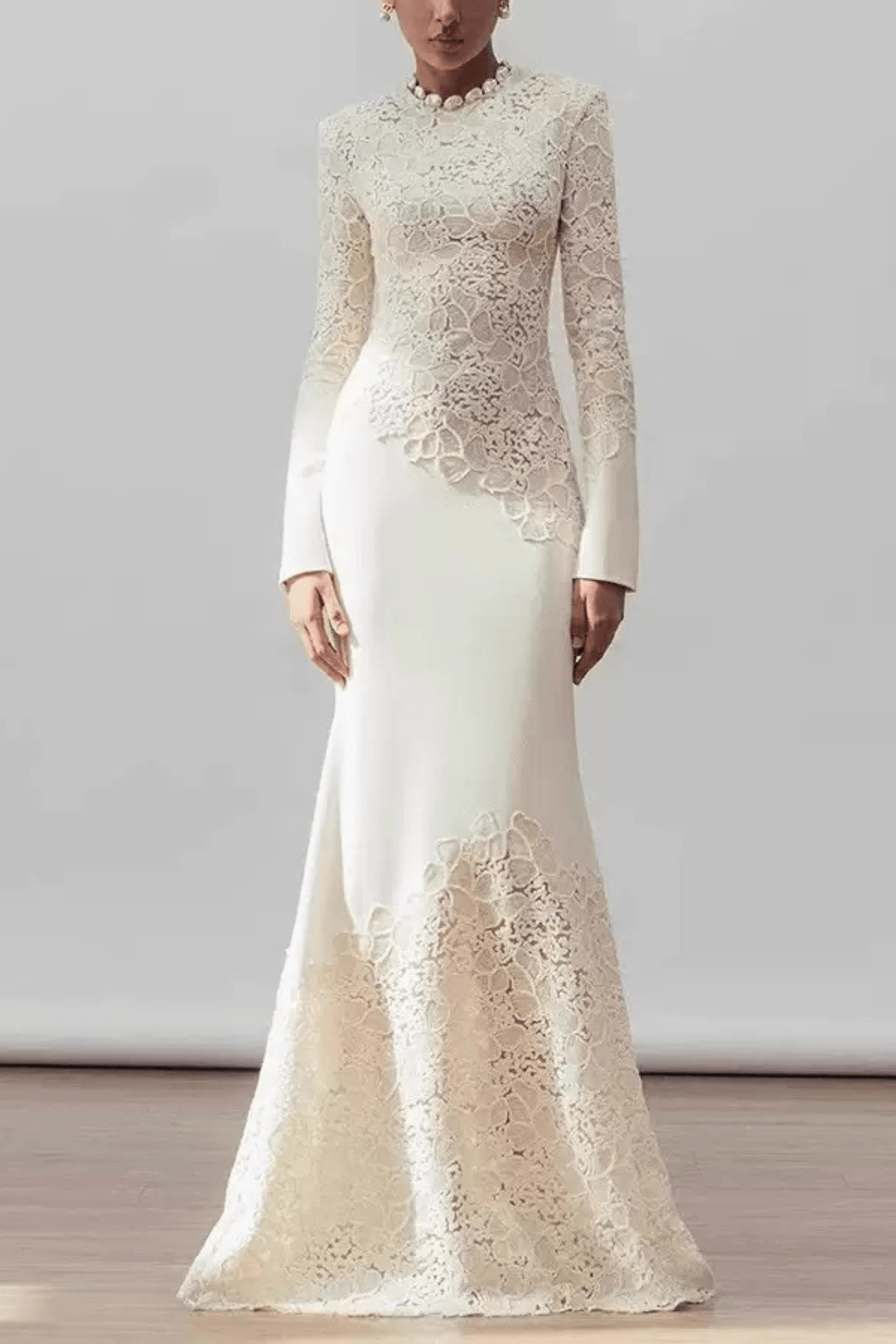 Lace Patchwork Long Sleeve Dress
