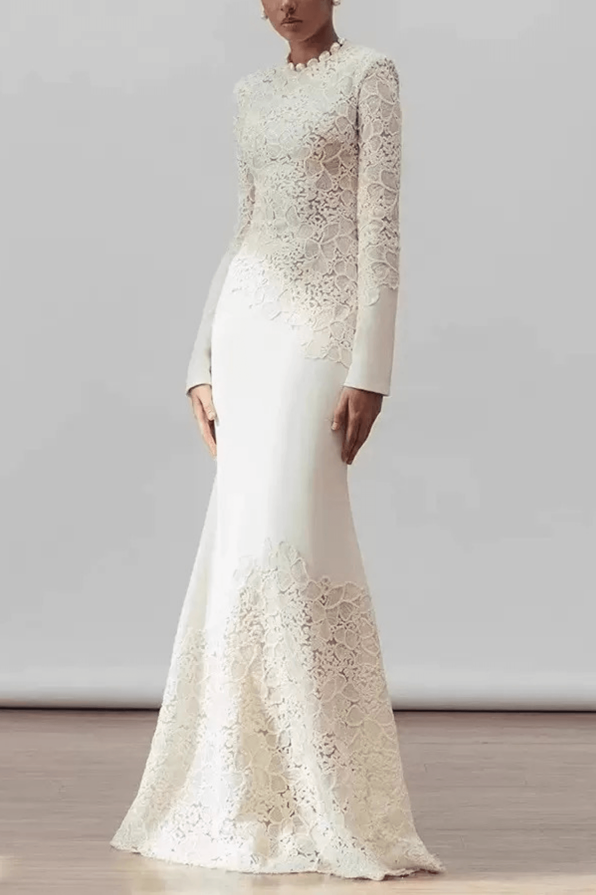 Lace Patchwork Long Sleeve Dress