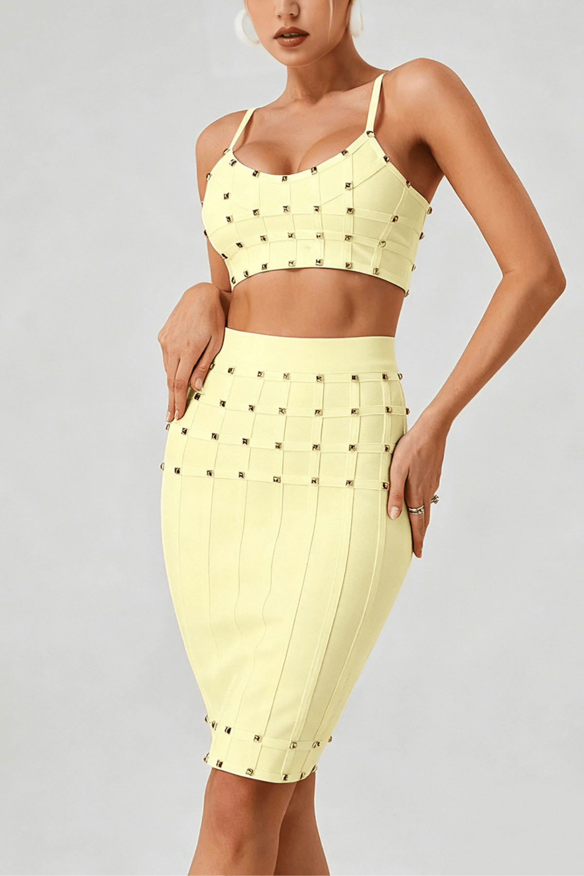 Two Piece Bodycon Midi Party Dress