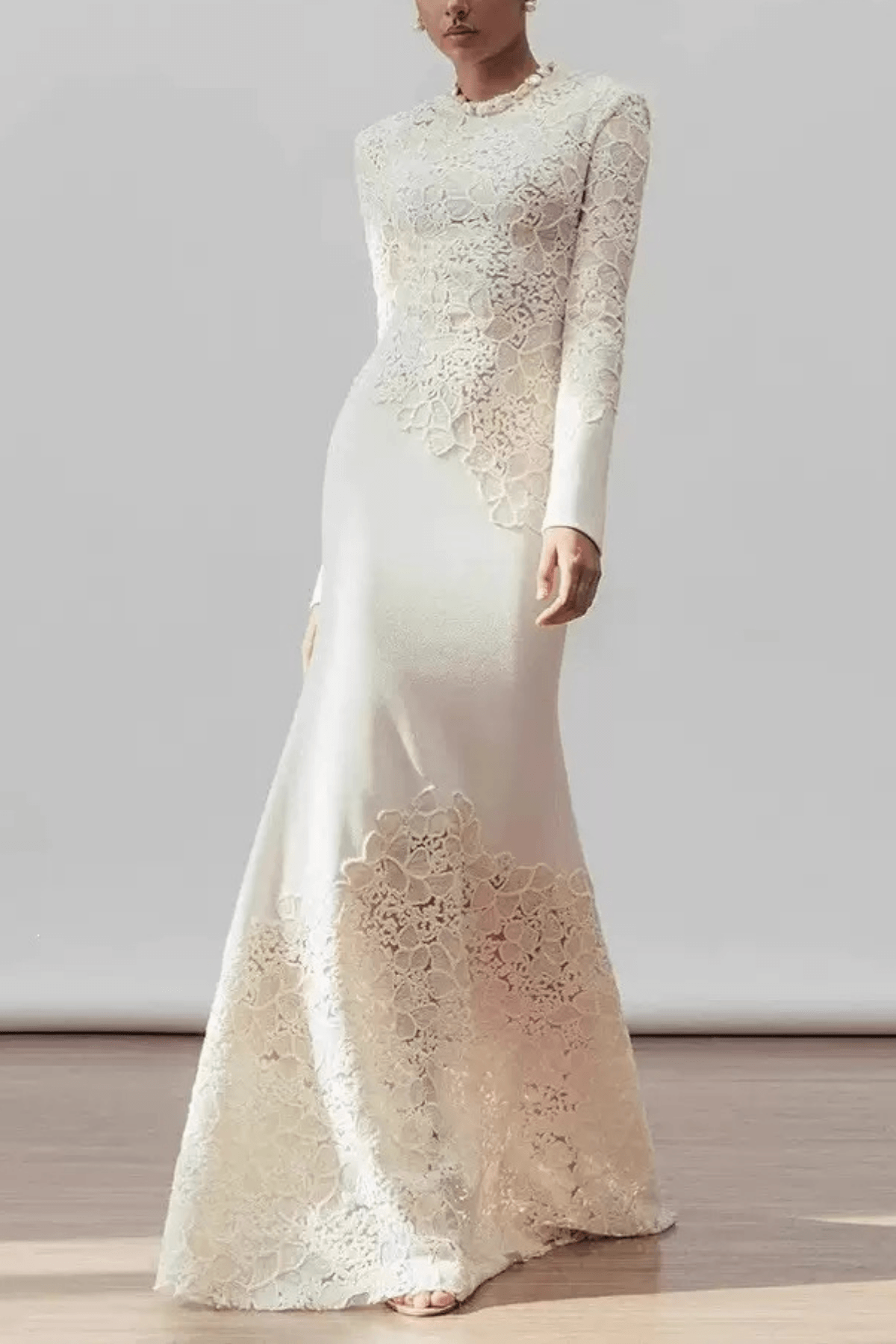 Lace Patchwork Long Sleeve Dress