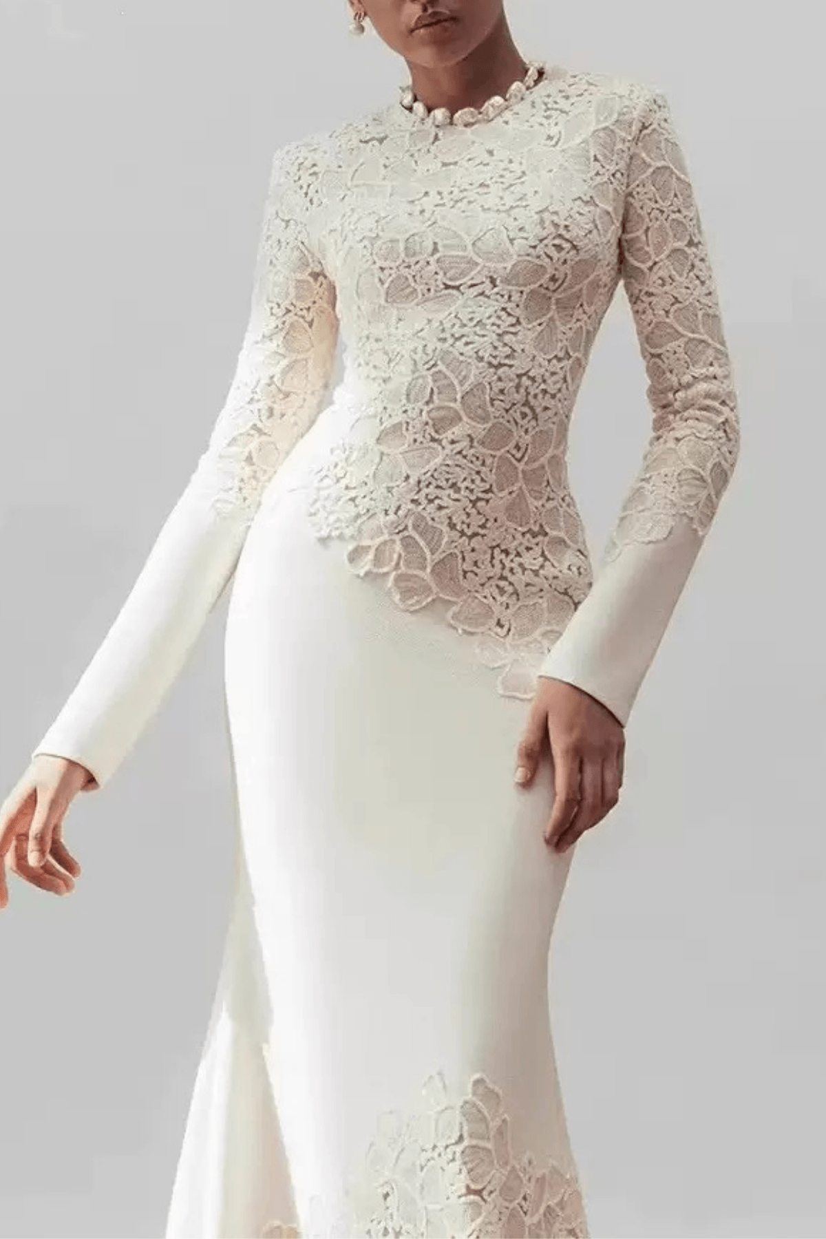 Lace Patchwork Long Sleeve Dress