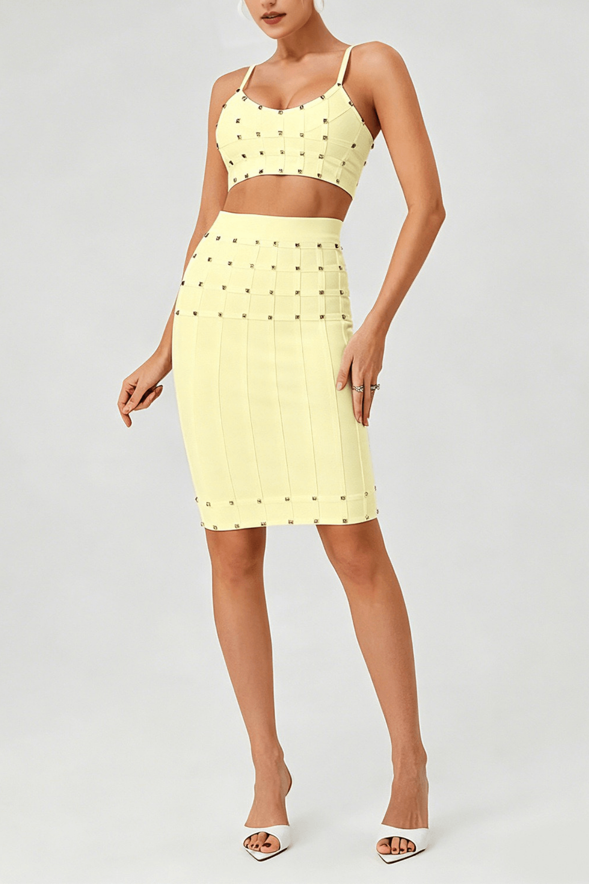Two Piece Bodycon Midi Party Dress