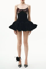 Sequin Embellished Mini Dress in Black