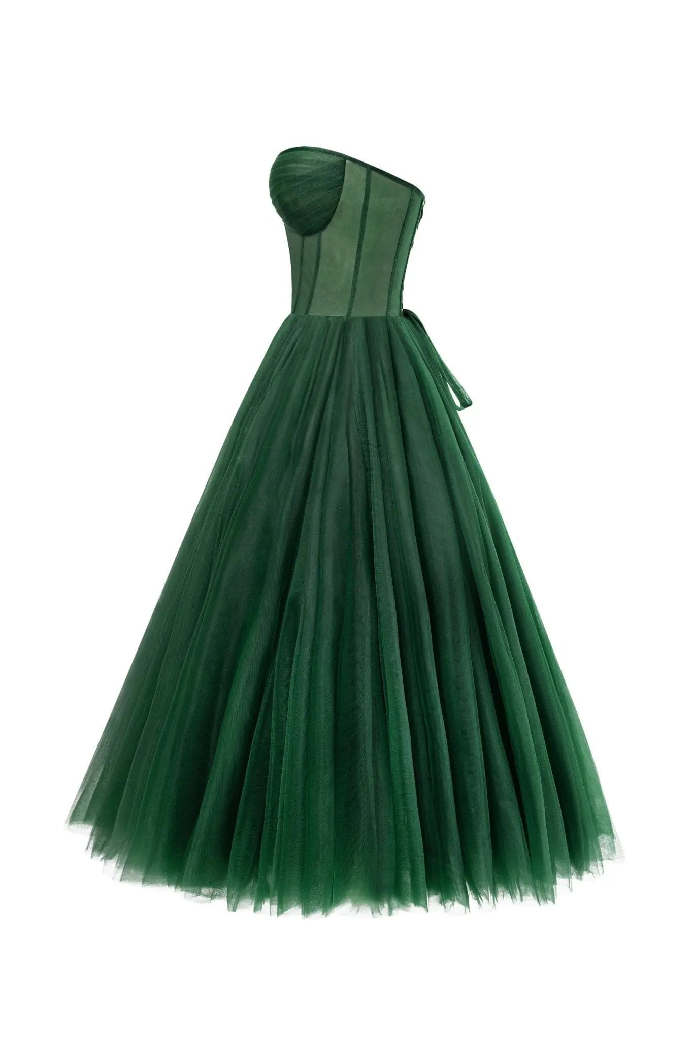 Emerald Green Puffy Midi Dress