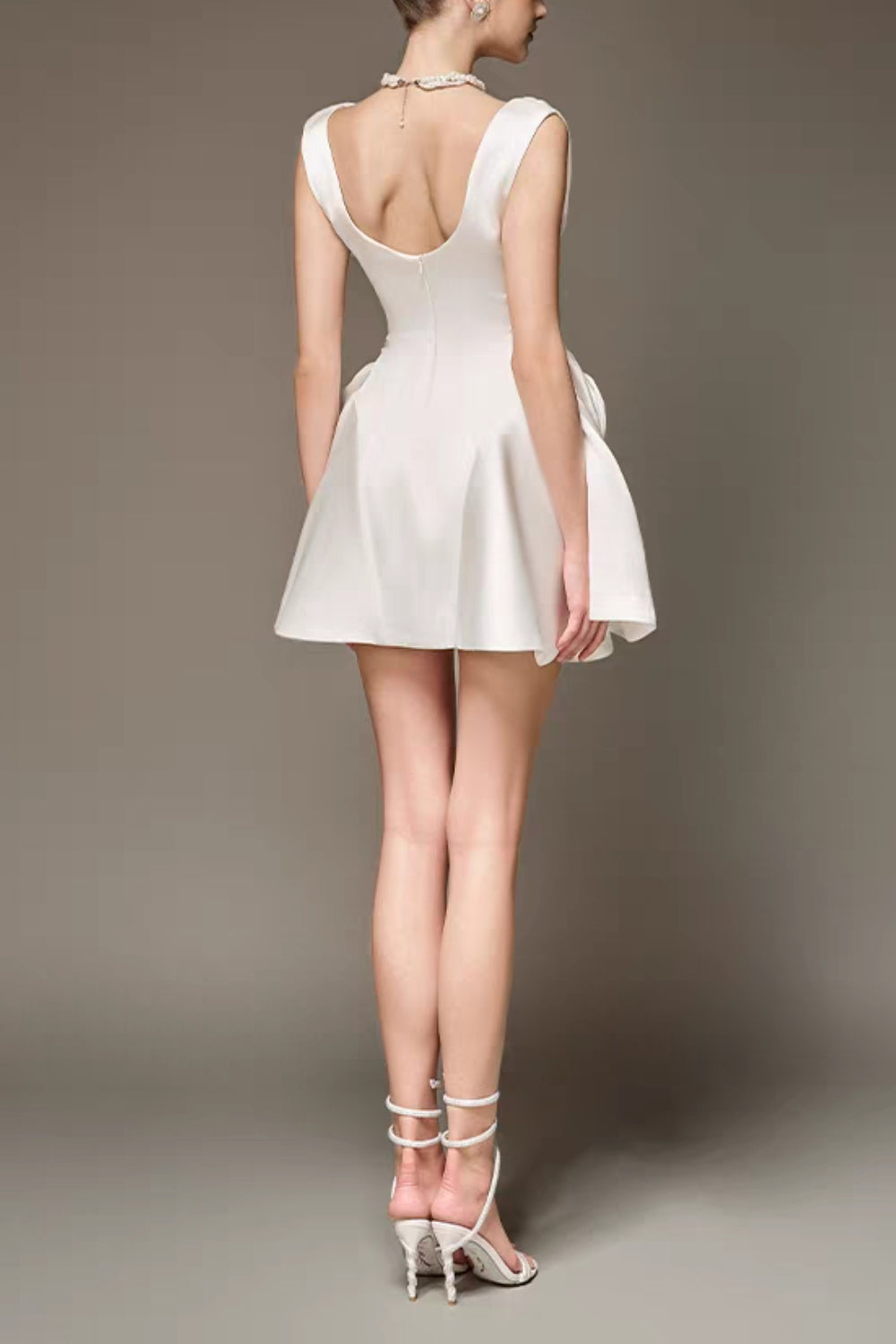 3D Flower Sleeveless Mini Dress