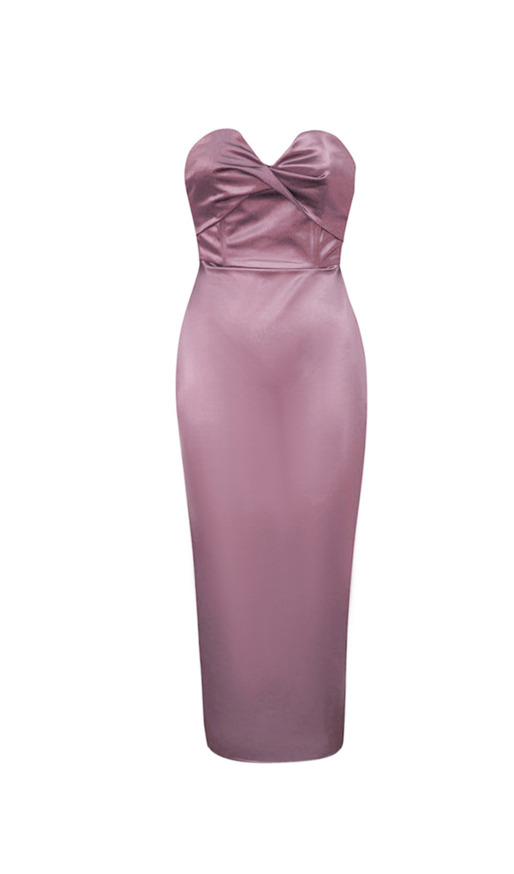 Backless Split Twist-Front Bodycon Midi Dress In Iceberry Pink