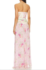Pintil Strapless Floral Maxi Dress in Multi