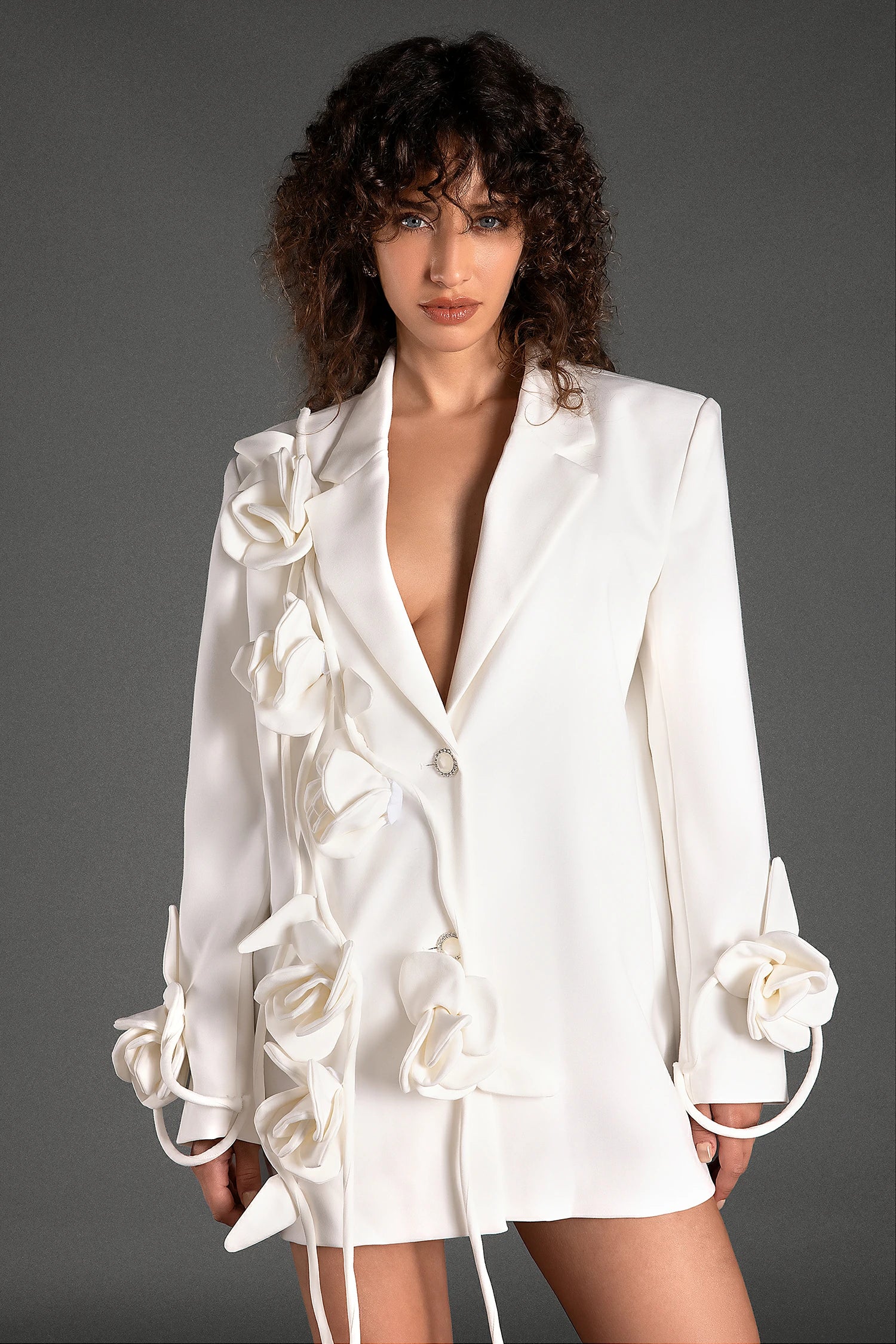 Long Sleeve 3D Flower Blazer