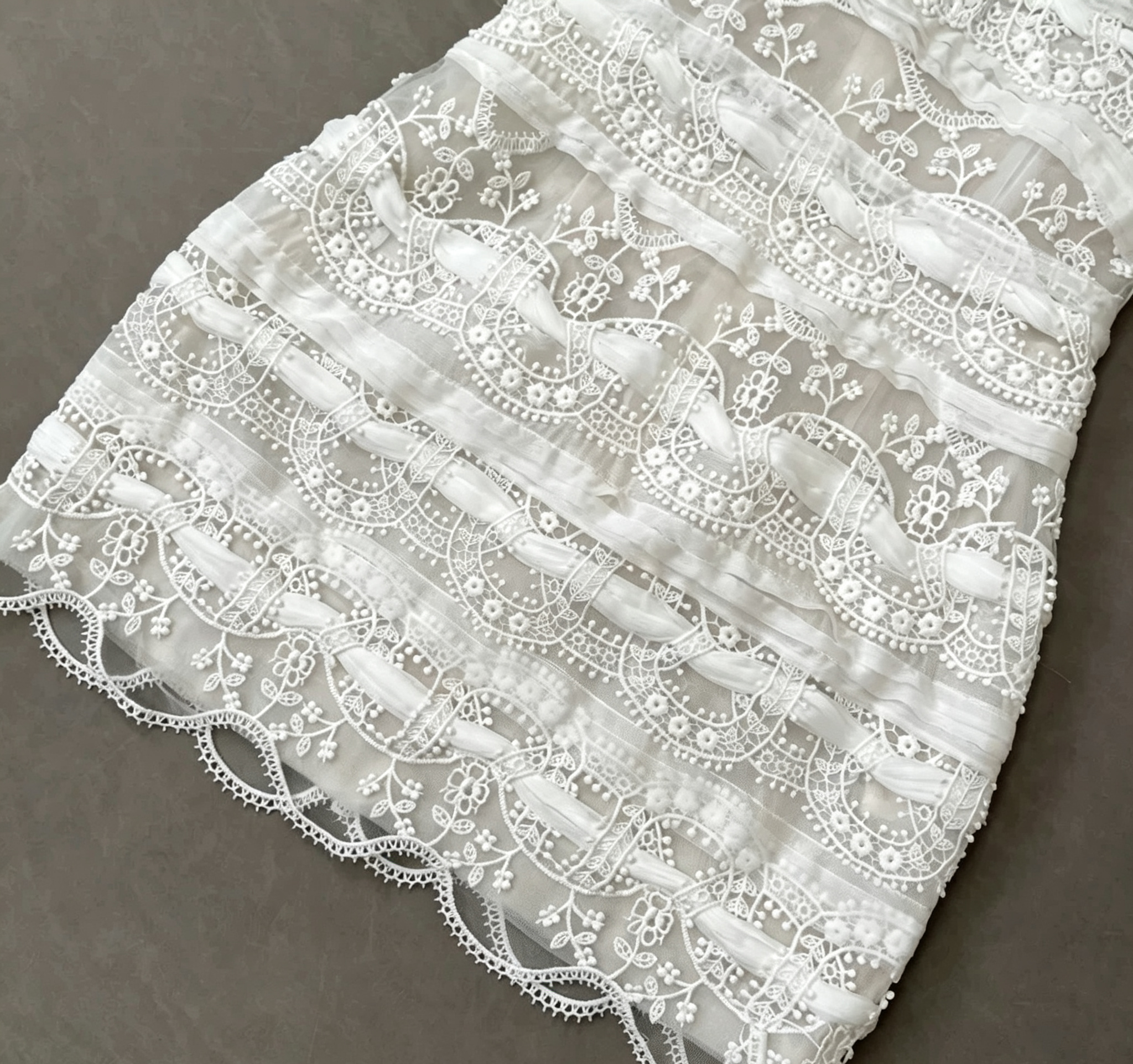Scalloped Lace Mini Dress