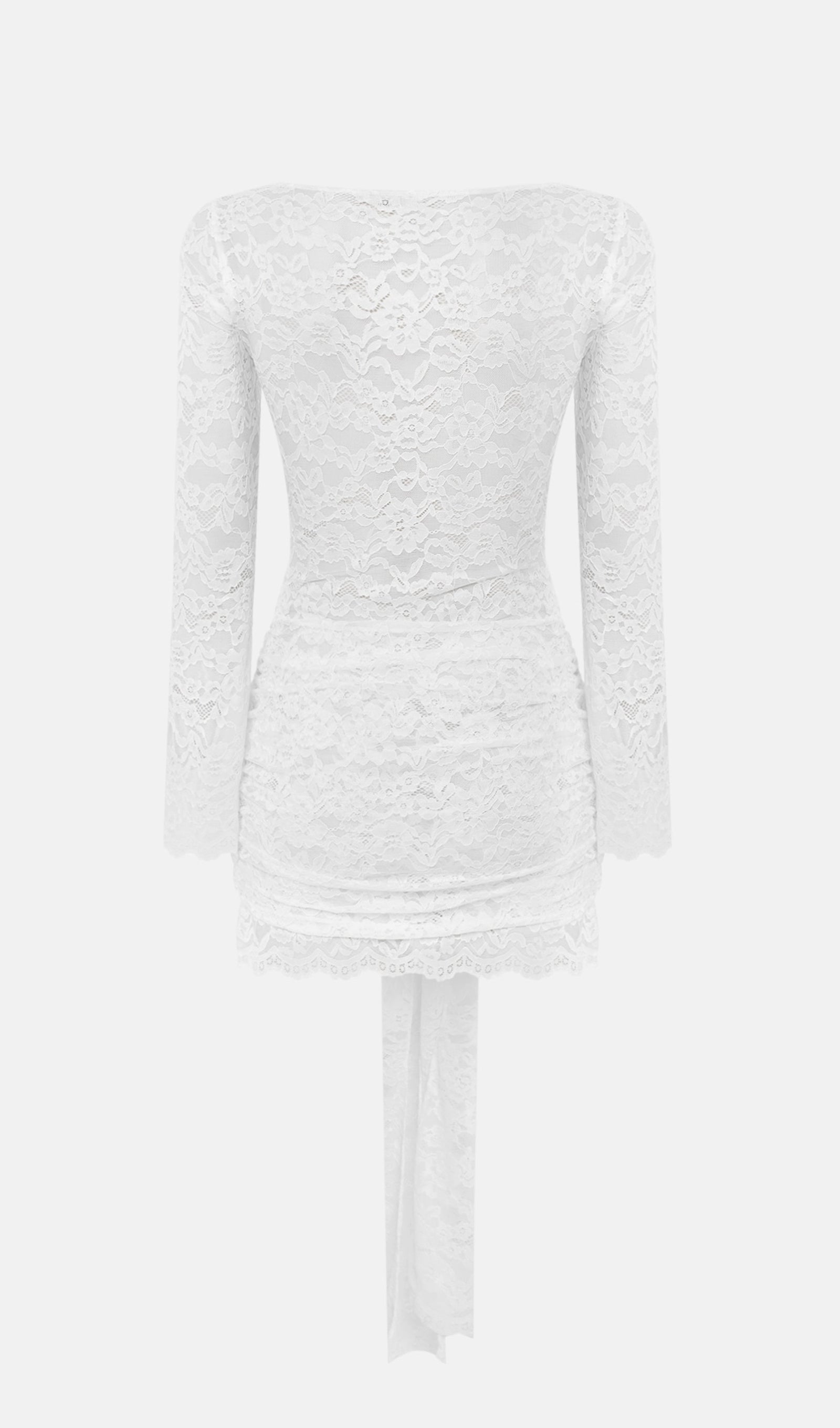 Lace Neckline Mini Dress