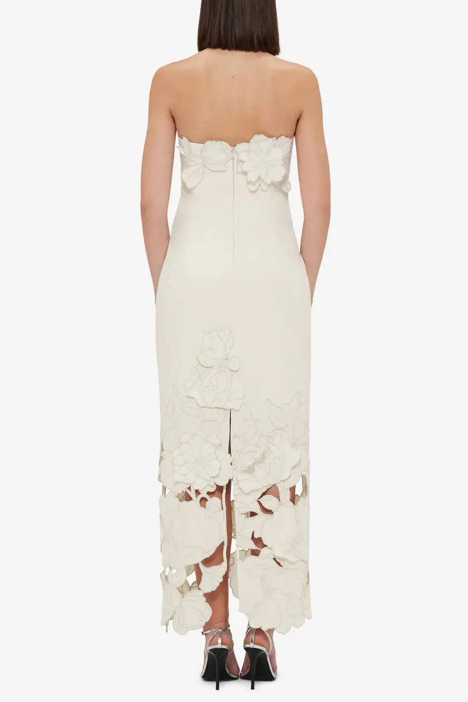 Sequin Bustier Maxi Dress in White