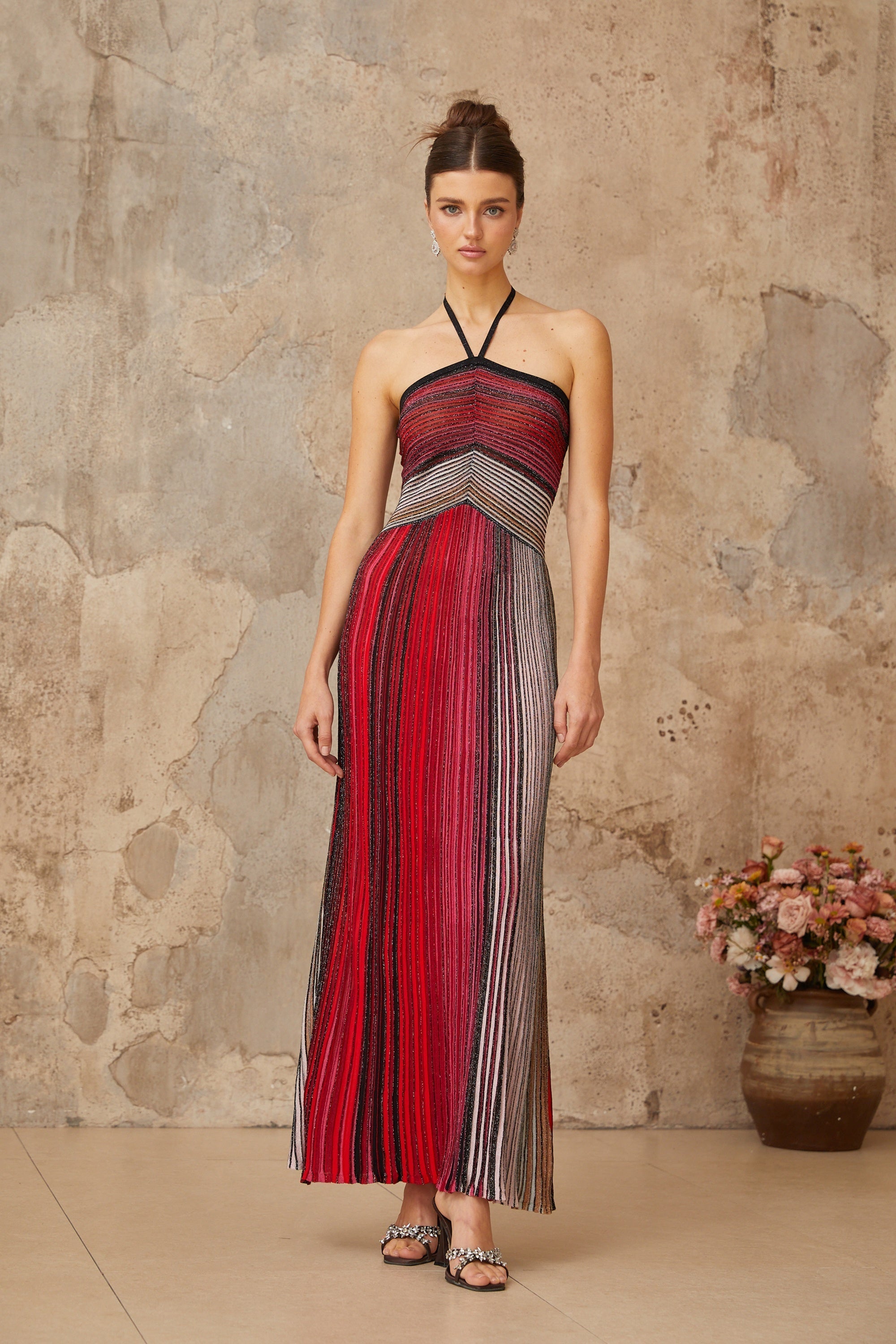 Red Knit Maxi Dress