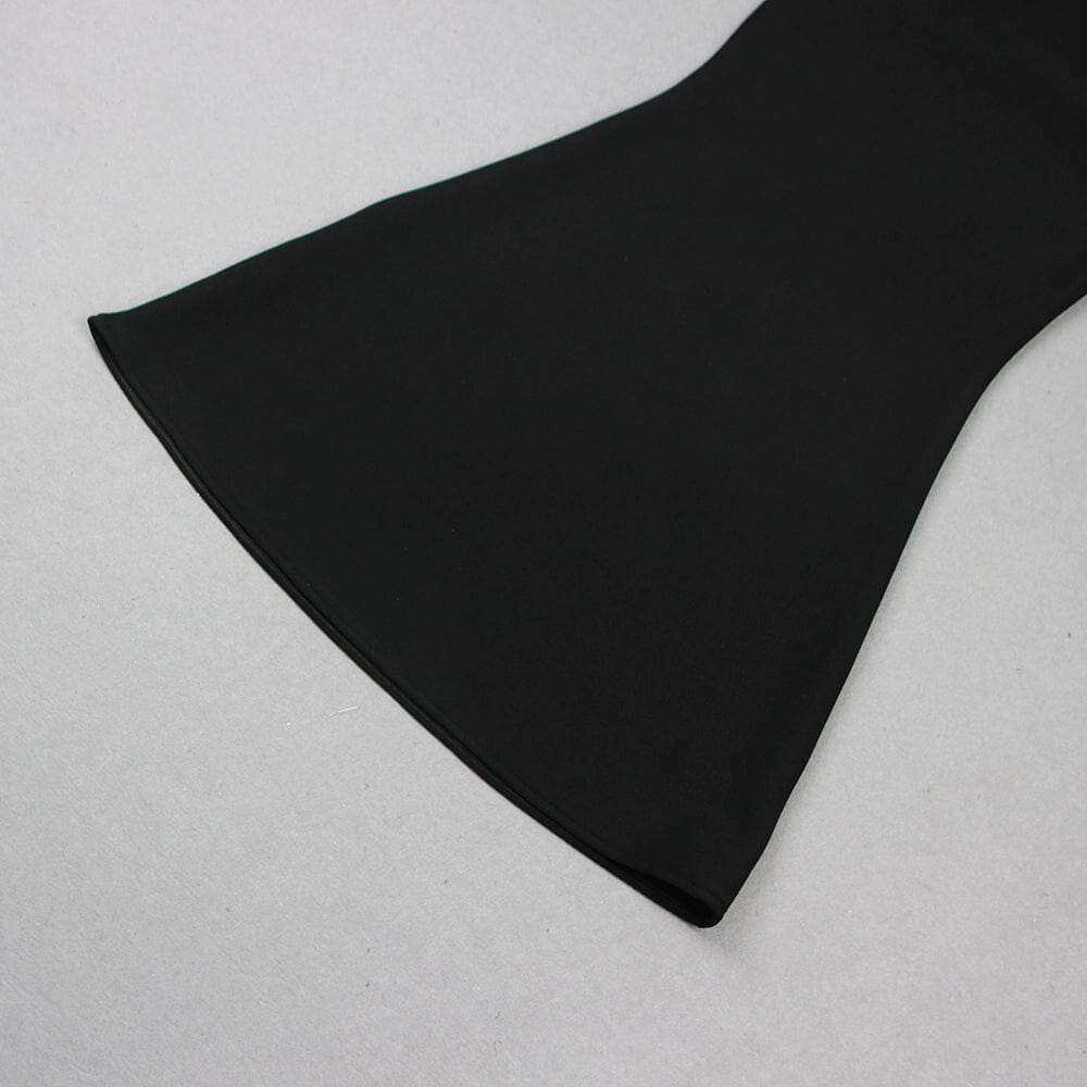 Feather Off  Shoulder Maxi Dress In Black