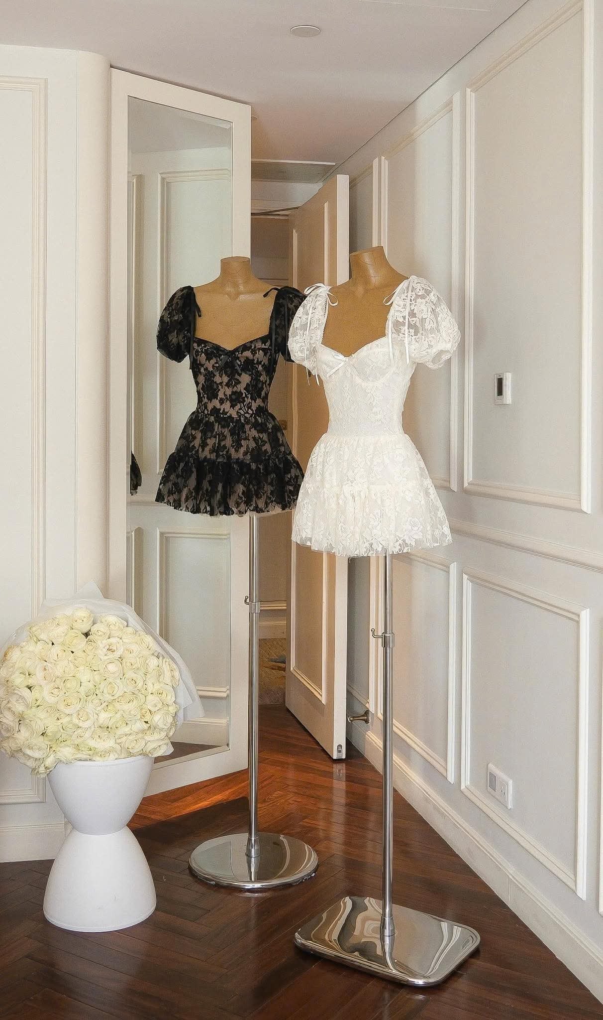 Puff Lace Mini Dress