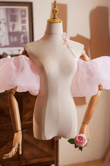 Pink Detachable Short Puff Sleeves