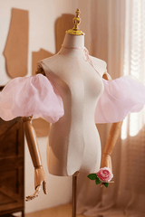Pink Detachable Short Puff Sleeves