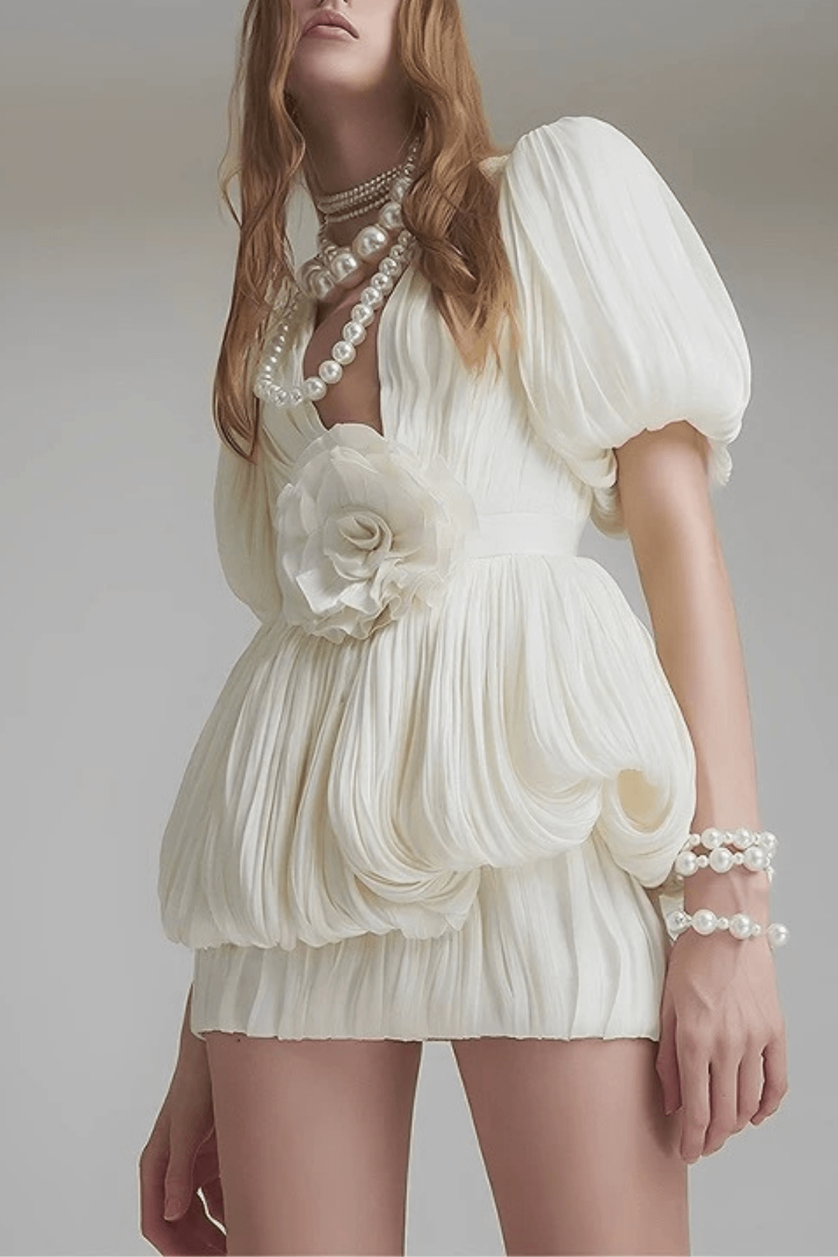 Floral Puff Sleeve Mini Dress