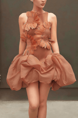 Floral Sleeveless Mini Ruffle Dress