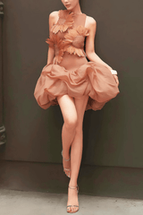 Floral Sleeveless Mini Ruffle Dress