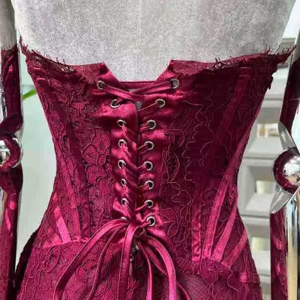 Lace Overlay Bustier Mini Dress