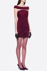 Off-Shoulder Asymmetrical-Mini Dress