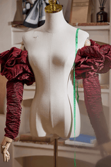 Shiny Ruched Detachable Long Sleeves