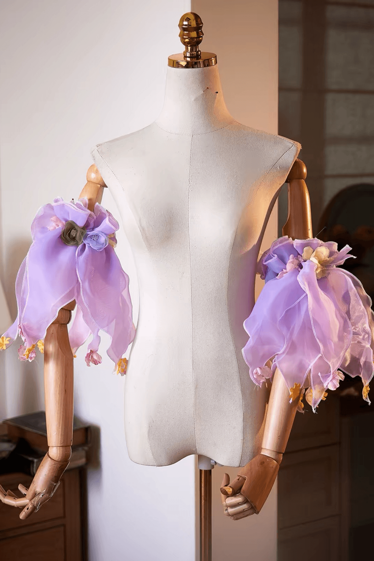 Organza Floral Detachable Sleeves