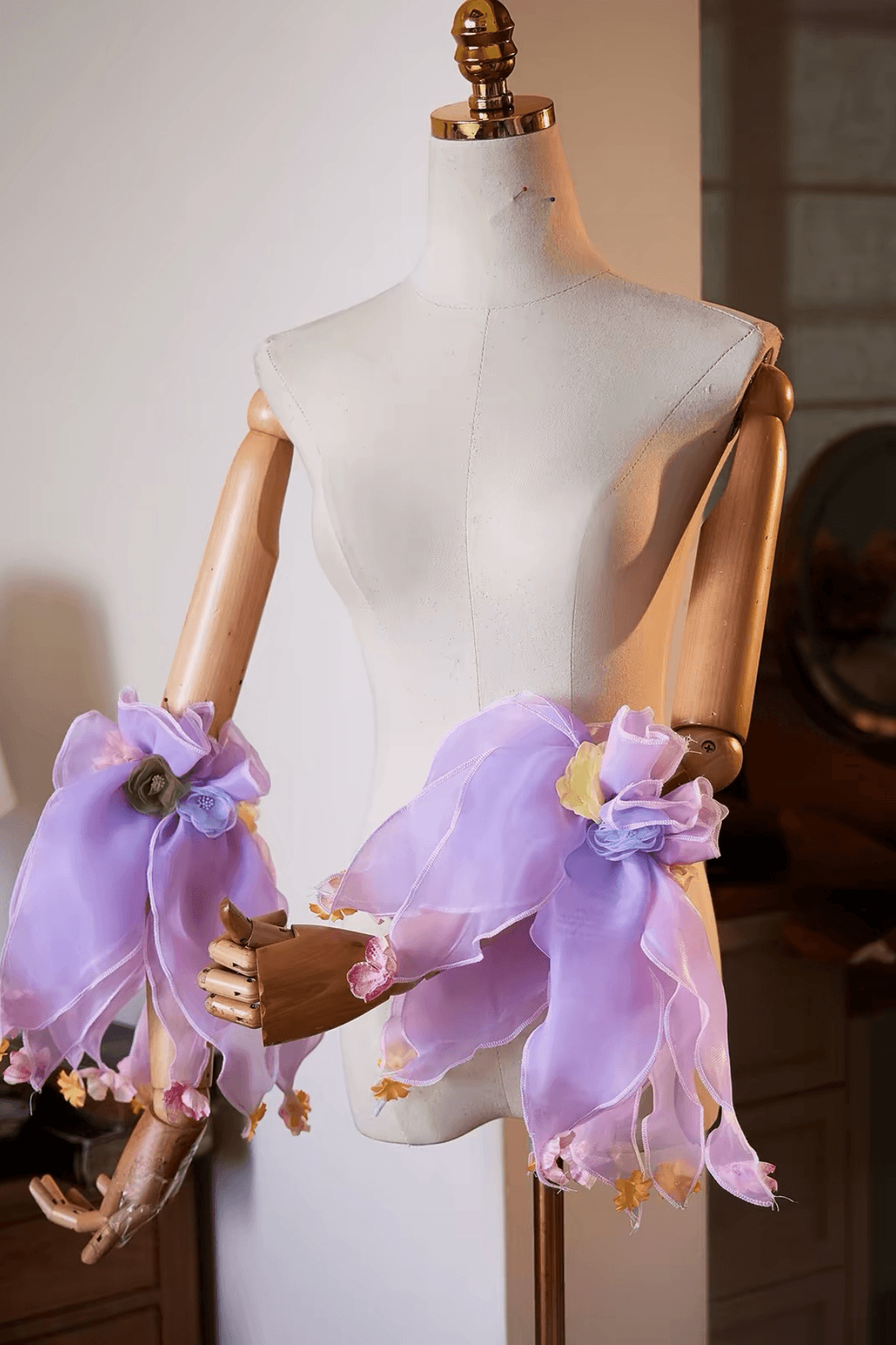 Organza Floral Detachable Sleeves